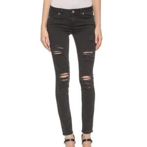 Paige Verdugo Ultra skinny distressed black jeans